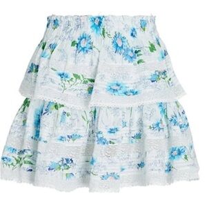 LoveShackFancy Ruffled Layered Mini Skirt XS